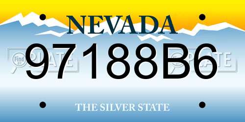97188B6 Nevada License Plate