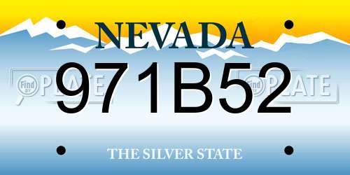 971B52 Nevada License Plate