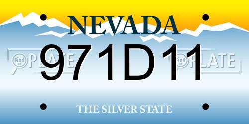 971D11 Nevada License Plate