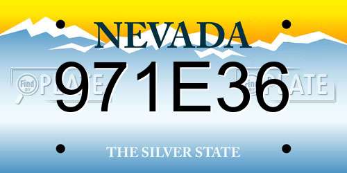 971E36 Nevada License Plate