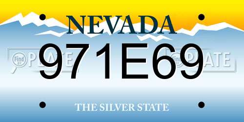 971E69 Nevada License Plate