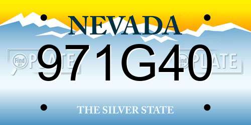 971G40 Nevada License Plate