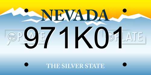 971K01 Nevada License Plate