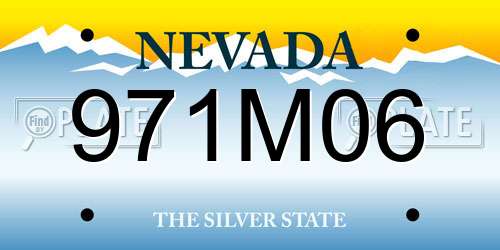 971M06 Nevada License Plate