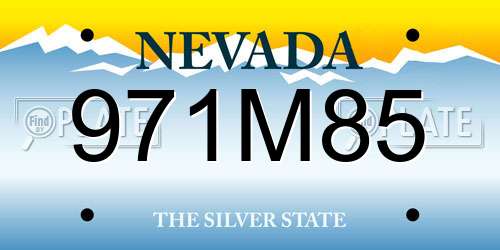 971M85 Nevada License Plate
