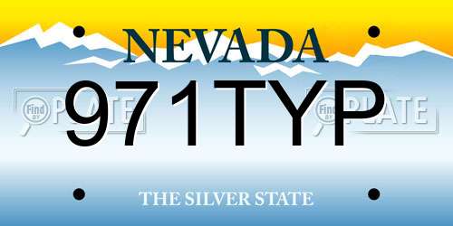 971TYP Nevada License Plate