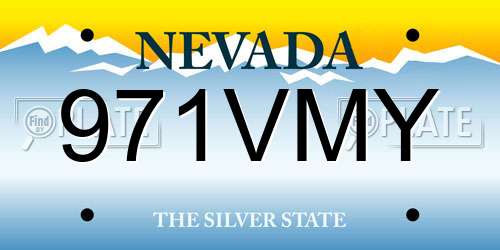971VMY Nevada License Plate