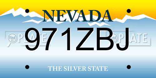 971ZBJ Nevada License Plate