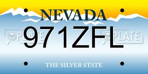 971ZFL Nevada License Plate