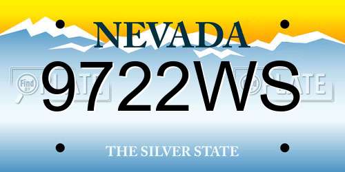 9722WS Nevada License Plate