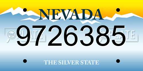 9726385 Nevada License Plate