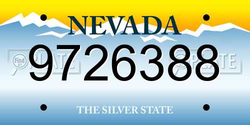 9726388 Nevada License Plate