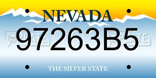 97263B5 Nevada License Plate