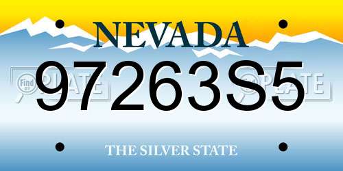 97263S5 Nevada License Plate