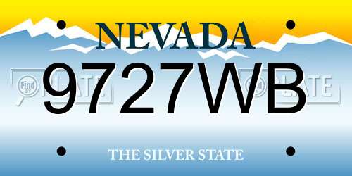 9727WB Nevada License Plate