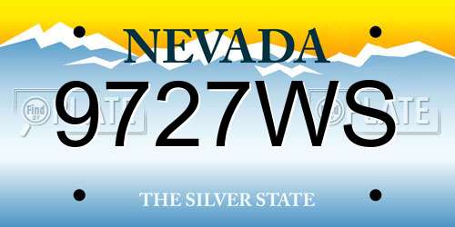 9727WS Nevada License Plate