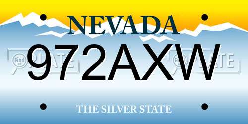 972AXW Nevada License Plate