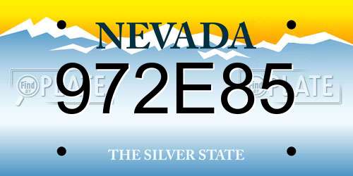 972E85 Nevada License Plate