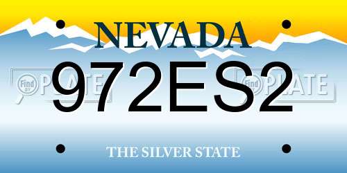 972ES2 Nevada License Plate