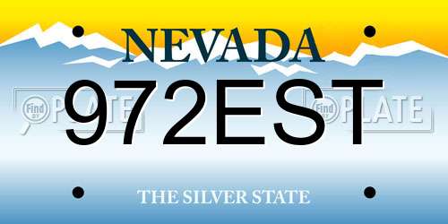 972EST Nevada License Plate