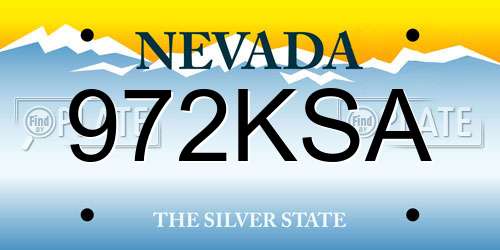 972KSA Nevada License Plate
