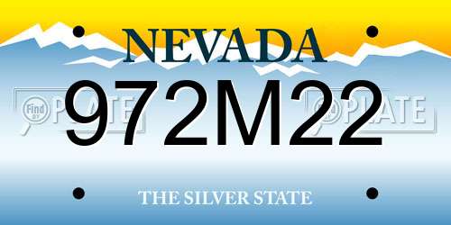 972M22 Nevada License Plate
