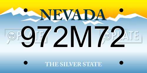 972M72 Nevada License Plate