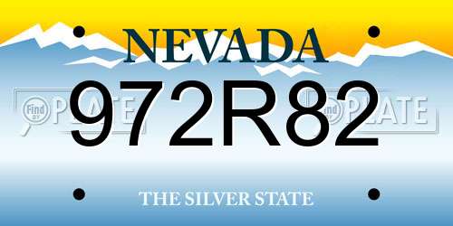 972R82 Nevada License Plate