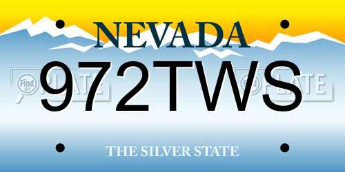 972TWS Nevada License Plate