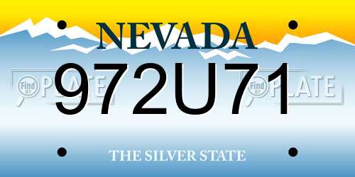 972U71 Nevada License Plate