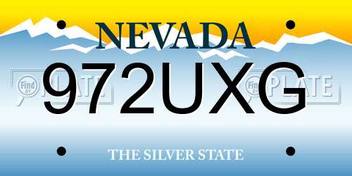 972UXG Nevada License Plate