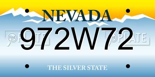 972W72 Nevada License Plate