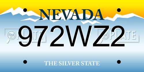 972WZ2 Nevada License Plate