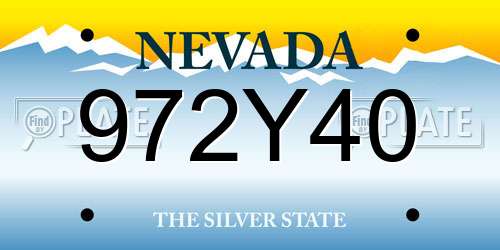 972Y40 Nevada License Plate