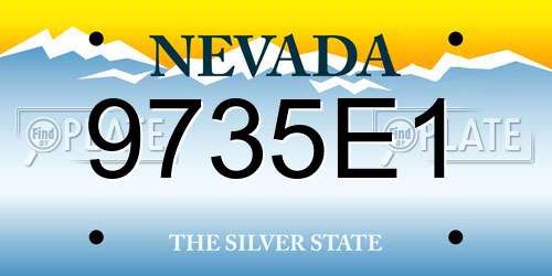 9735E1 Nevada License Plate