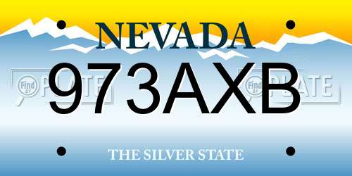 973AXB Nevada License Plate
