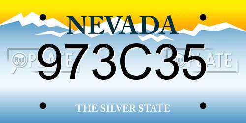 973C35 Nevada License Plate