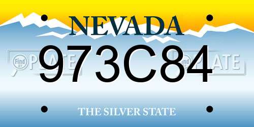 973C84 Nevada License Plate