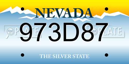 973D87 Nevada License Plate