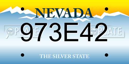 973E42 Nevada License Plate