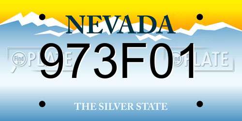 973F01 Nevada License Plate