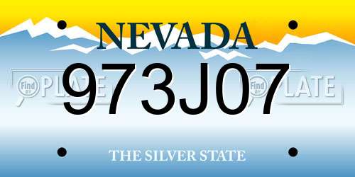 973J07 Nevada License Plate