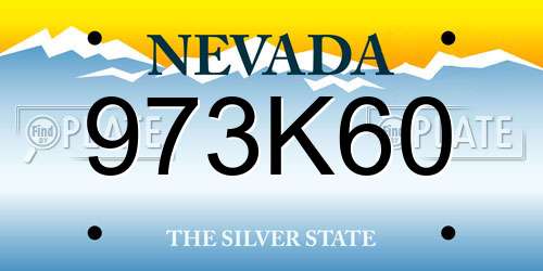 973K60 Nevada License Plate