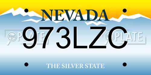 973LZC Nevada License Plate