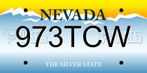 973TCW Nevada License Plate
