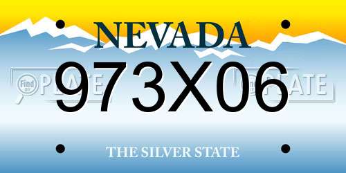 973X06 Nevada License Plate