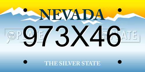 973X46 Nevada License Plate