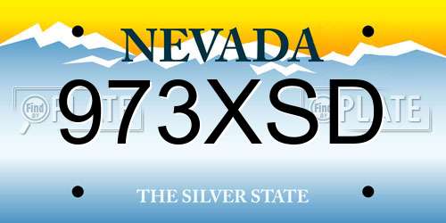 973XSD Nevada License Plate