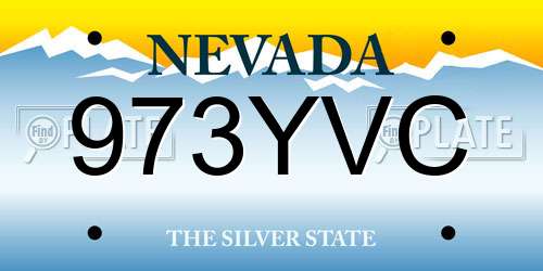 973YVC Nevada License Plate