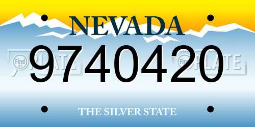 9740420 Nevada License Plate